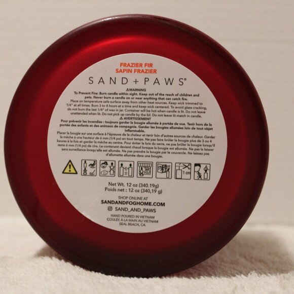 Sand & Paws Frazier Fir Scented Candle Neutralizes Pet Odor, Christmas Dog Theme - Picture 13 of 15